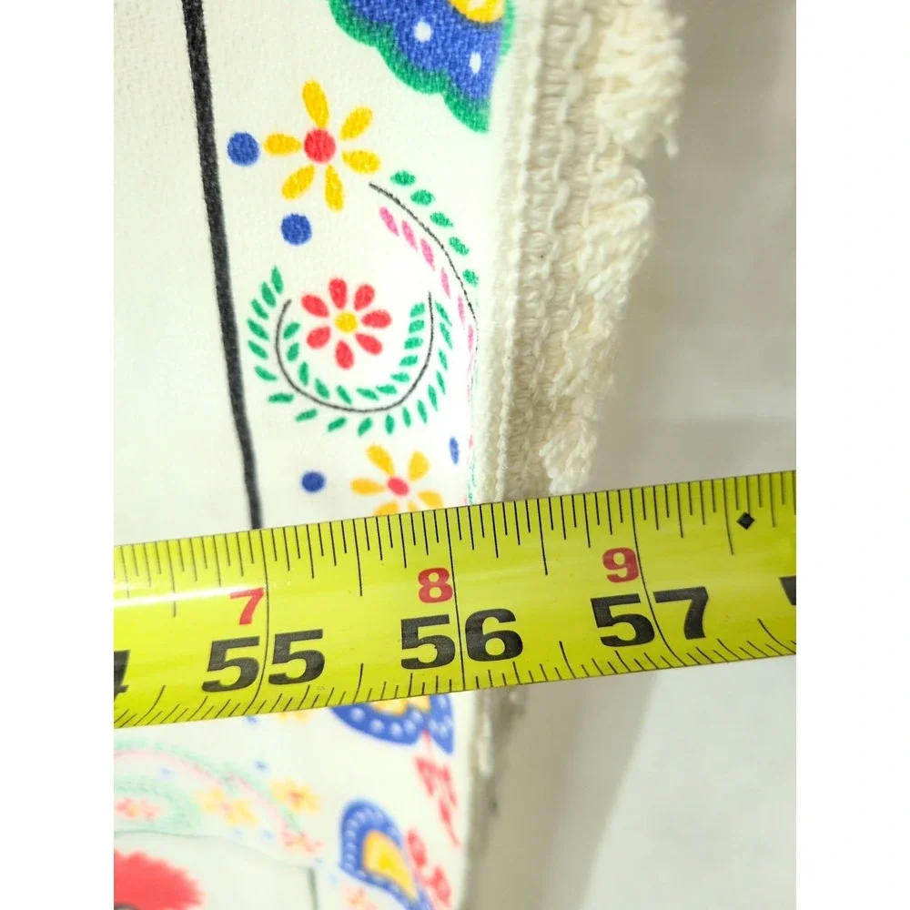 Linen Cotton Portugal Good Luck Rooster Tablecloth  55x73 Folk Art Dala Fabric
